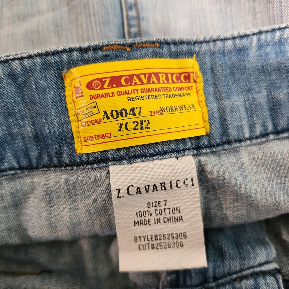 Z. Cavaricci VTG 90s Y2K Micro Mini Denim Skirt Size 7 Blue Cargo Pockets - Picture 4 of 5